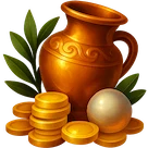 Golden coin vase